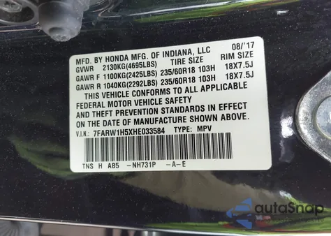 2017 Honda Cr-V Ex z USA, uszkodzony, nr VIN 7FARW1H5XHE033584